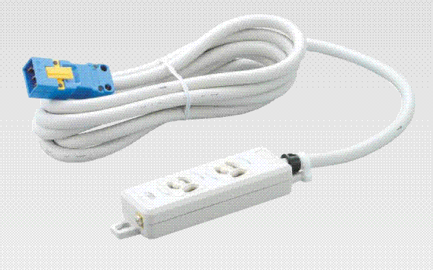 明工社　横形OA用抜け止め接地タップ　2コ口　コード5m ハーネスプラグ　MR7902NT5