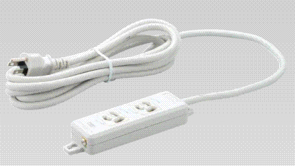 明工社　横形OA用抜け止め接地タップ　2コ口　コード5m 耐トラッキング接地プラグ付　MR7902TJ5