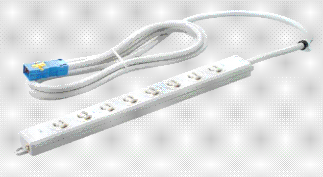 明工社　横形OA用抜け止め接地タップ　8コ口　コード5m ハーネスプラグ　MR7908NT5