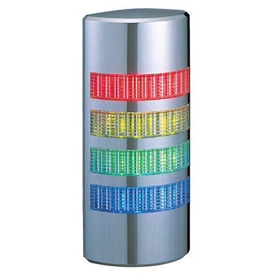 パトライト(PATLITE) 薄型LED壁面取付け積層信号灯　クロムメッキ仕様　WE-402FB　4段　点灯・点滅・ブザー　AC/DC24V　赤・黄・緑・青 送料無料