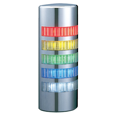 パトライト(PATLITE) 薄型LED壁面取付け積層信号灯　クロムメッキ仕様　WE-502　5段　点灯　AC/DC24V　赤・黄・緑・青・白 送料無料
