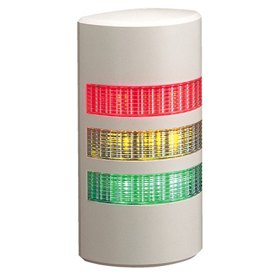 パトライト(PATLITE) 薄型LED壁面取付け積層信号灯　ライトグレー　WEP-302　3段　点灯　AC/DC24V　赤・黄・緑 送料無料