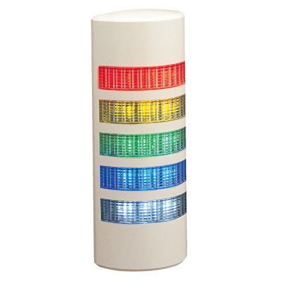 パトライト(PATLITE) 薄型LED壁面取付け積層信号灯　ライトグレー　WEP-502FB　5段　点灯・点滅・ブザー　AC/DC24V　赤・黄・緑・青・白 送料無料