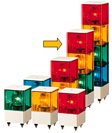 パトライト(PATLITE)　積層回転灯 KJ-302 3段赤黄緑 DC24V 116角 防滴 送料無料