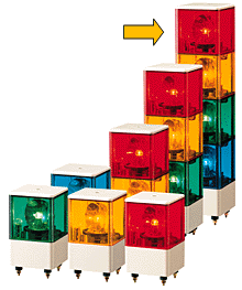 パトライト(PATLITE)　積層回転灯 KJB-410 4段赤黄緑青 AC100V 116角 防滴 ブザー　送料無料