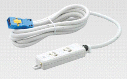 明工社　横形OA用抜け止め接地タップ　2コ口　コード5m ハーネスプラグ　MR7902NT5