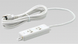 明工社　横形OA用抜け止め接地タップ　2コ口　コード5m 耐トラッキング接地プラグ付　MR7902TJ5