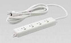 明工社　横形OA用抜け止め接地タップ　4コ口　コード5m 耐トラッキング接地プラグ付　MR7904TJ5