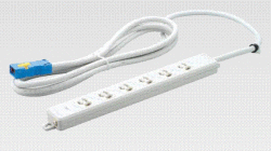 明工社　横形OA用抜け止め接地タップ　6コ口　コード3m ハーネスプラグ　MR7906NT3