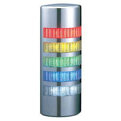 パトライト(PATLITE) 薄型LED壁面取付け積層信号灯　クロムメッキ仕様　WE-502　5段　点灯　AC/DC24V　赤・黄・緑・青・白 送料無料
