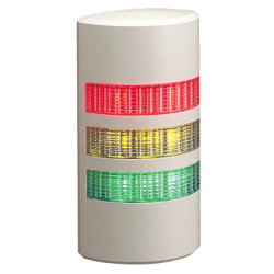 パトライト(PATLITE) 薄型LED壁面取付け積層信号灯　ライトグレー　WEP-302　3段　点灯　AC/DC24V　赤・黄・緑 送料無料