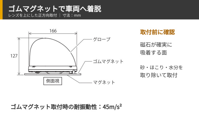 青色回転灯 HKFM-M1GRD-B｜青パト用・DC12～24V・マグネット取付｜電材
