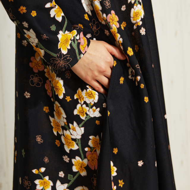 fleurs et fruits*様♡ワンピース ブロッサム ワンピース 梅 桃 桜 花柄 レーヨン 19RFD02