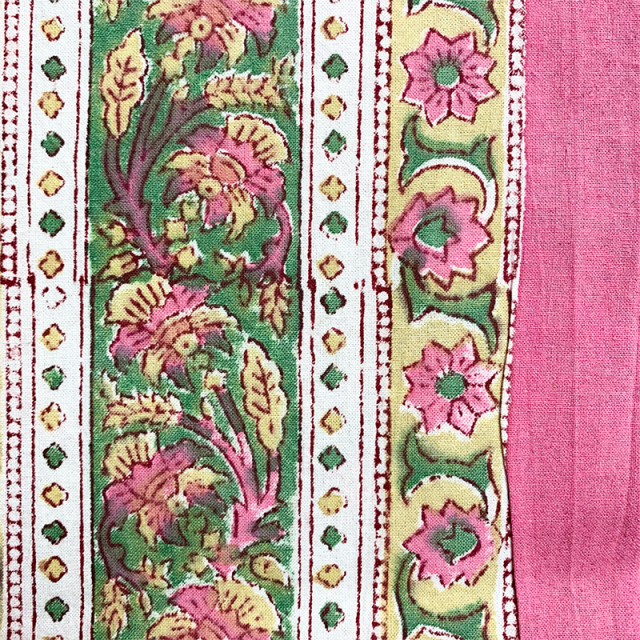 ブロックプリント ベッドカバー