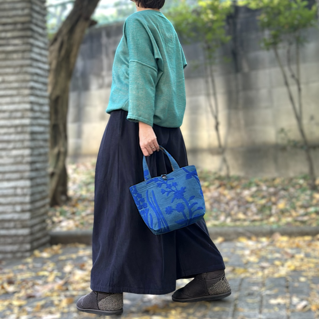 オンラインショップ限定アイテム クルエル刺繍バッグ BLUE お