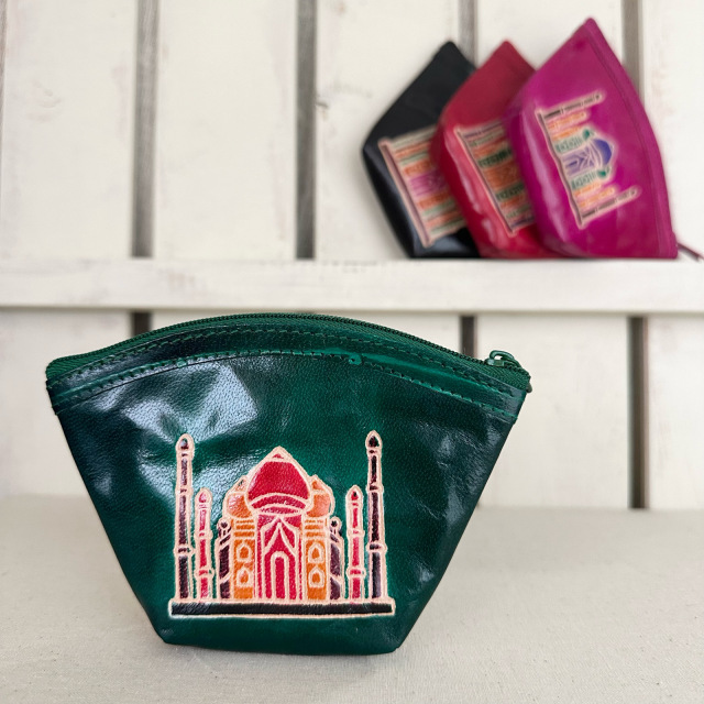 入手困難 madrid マドリッド ハエ柄 80'sビンテージポーチ 小銭入れ 革 ポーチ 小銭入れ 革小物 エスニック 雑貨 タージ・マハル
