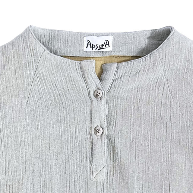 PLATS PLAST リブ編みボタン付きシャツ グレー 12個セット ファッション PLATS PLAST リブ編みボタン付きシャツ