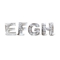 木製　アルファベット　ＥＦＧＨ　ホワイト　木彫　オブジェ　英字　英語　ウッド　置物　インテリア　雑貨　北欧　エスニック　18UEHALPHA