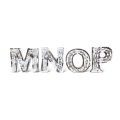 木製　アルファベット　ＭＮＯＰ　ホワイト　木彫　オブジェ　英字　英語　ウッド　置物　インテリア　雑貨　北欧　エスニック　18UEHALPHA