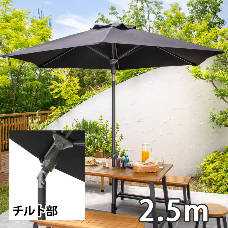 EGプッシュパラソル 2.5m ブラック (EGpushparasoru 2.5m black) 【メーカー直送/代金引換・同梱不可】 tks1