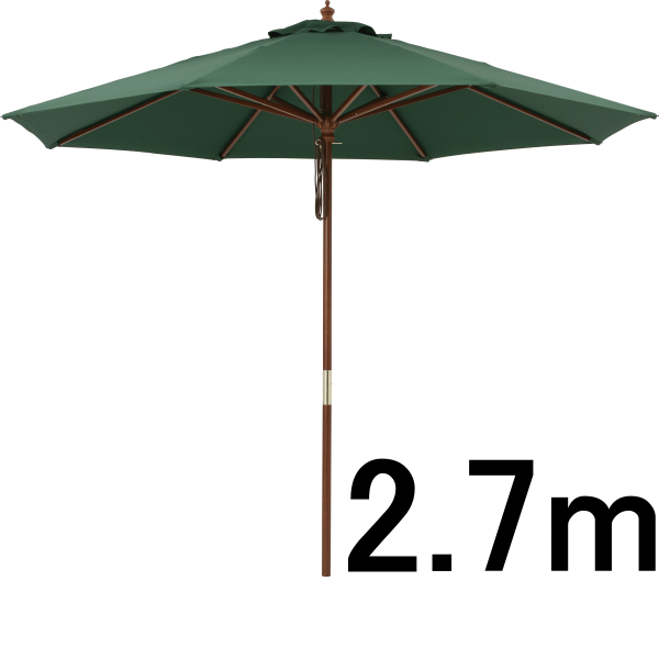 ウッドパラソル 2.7m グリーン （Wood Parasol 2.7m green） 【メーカー直送・代金引換・同梱不可】 tks1