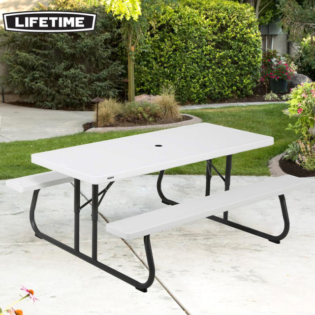 ライフタイム ピクニックテーブル ホワイト（LIFETIME picnictable）【大型宅配便Y・代金引換不可】
