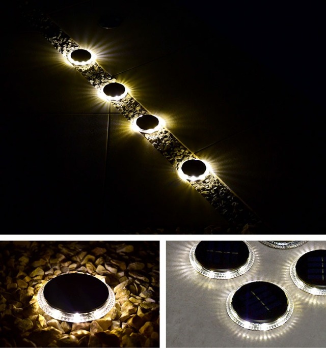 埋め込み式ソーラーライト 4Pサークル (embedded solar light 4pice