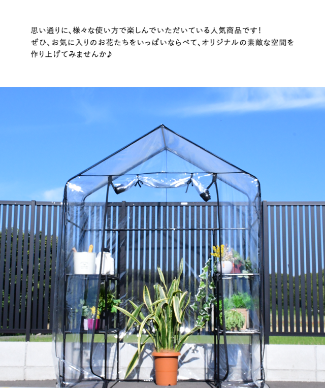 DEPOS ビニール 温室 ワイド ブラック ML0609-black