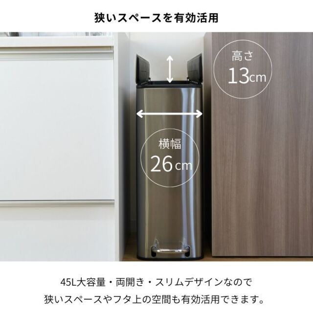 ステンレス ゴミ箱 45L 楽天市場】【限定クーポン配布中】ゴミ箱 ふた付き 45L おしゃれ