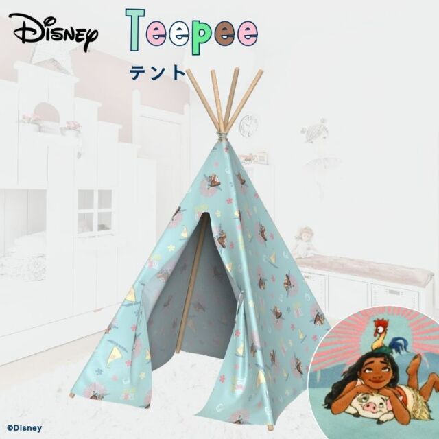 先行予約4月上旬入荷予定 キッズテント Disney ディズニー モアナ 収納袋付き テント