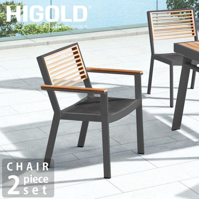 ヒゴールド ヨーク アームチェア 2脚セット ブラック（HIGOLD York