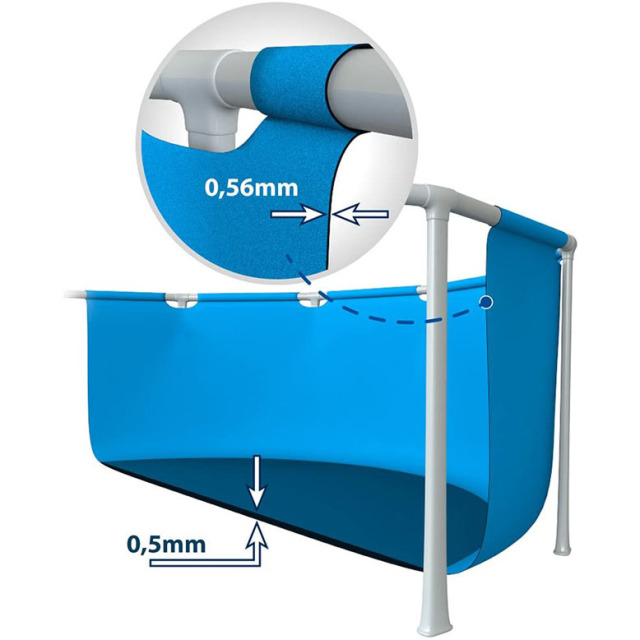 インテックス レクタングラフレームプール 220x150x60cm （INTEX  