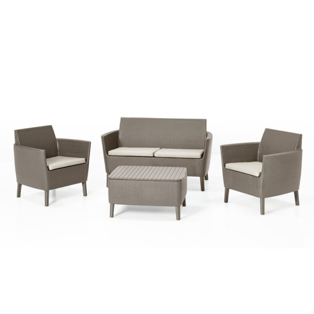 ケター サレモ 2点セット ストレージラウンジKETER SALEMO ケター サレモ 2シートソファ4点セット （keter Salemo garden sofa