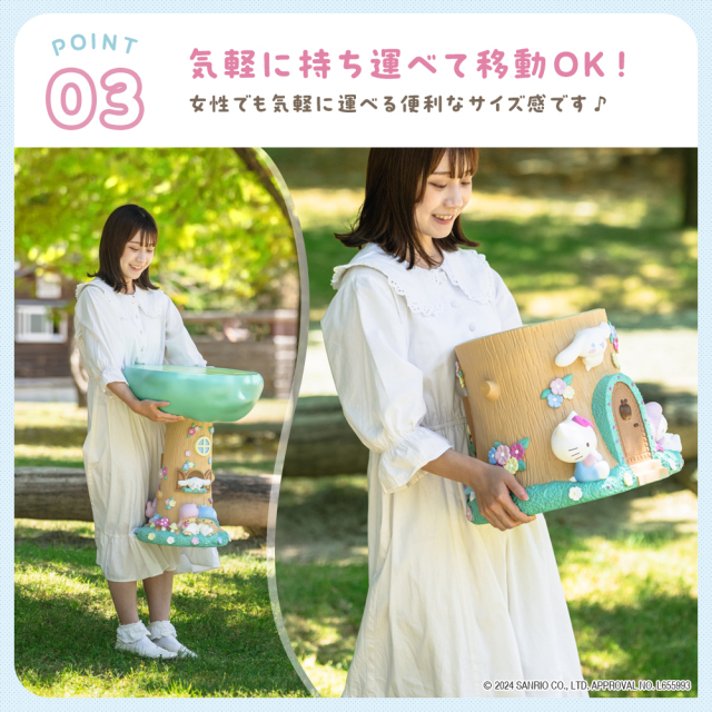 新品 サンリオ ガーデンテーブル タイルテーブル 机 サイドテーブル