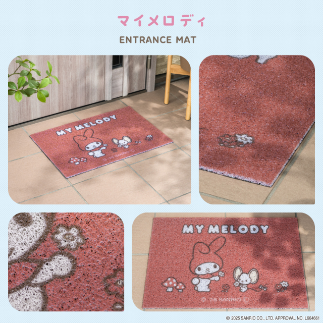 サンリオキャラクターズ 玄関マット ハローキティ マイメロディ