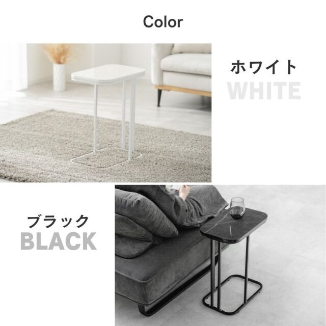 大理石風サイドテーブル スクエア