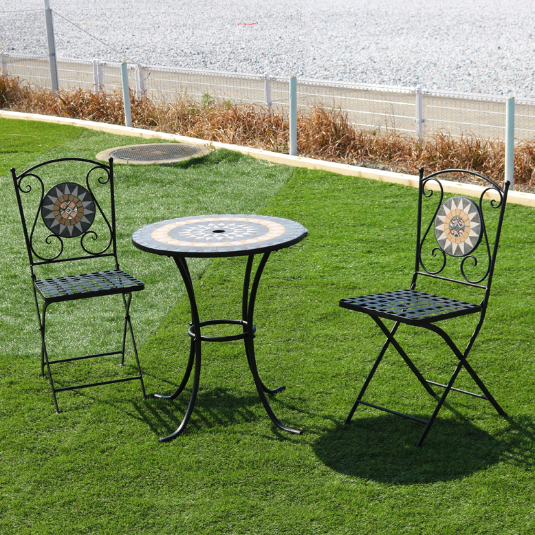 トゥインクルタイルテーブル3点セット【大型宅配便】