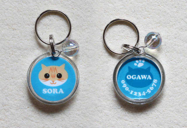 猫の迷子札　実物画像