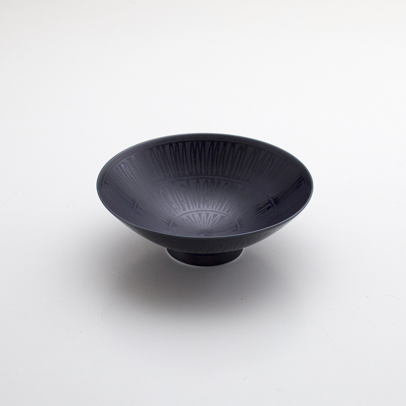 12代理平作黒茶碗 平形めし茶碗 12柄 復刻