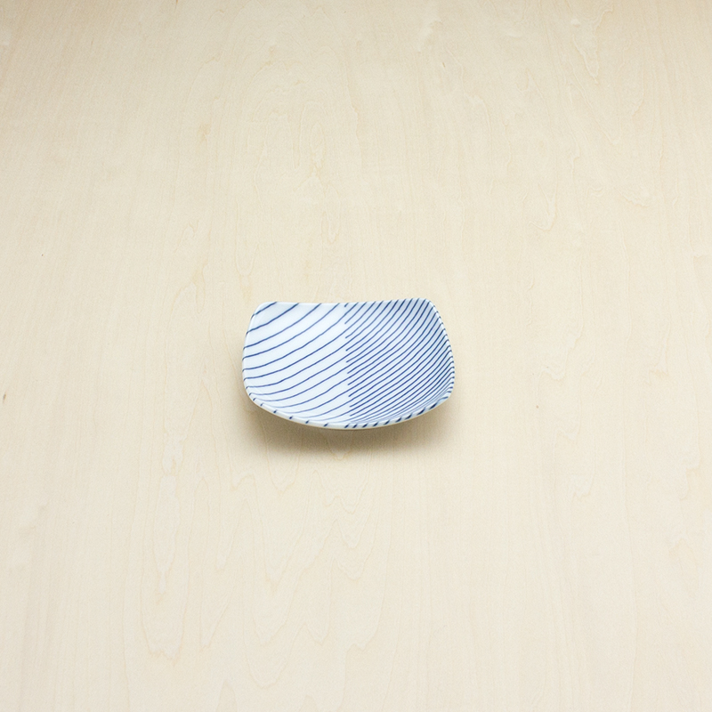 重ね縞　反角小皿