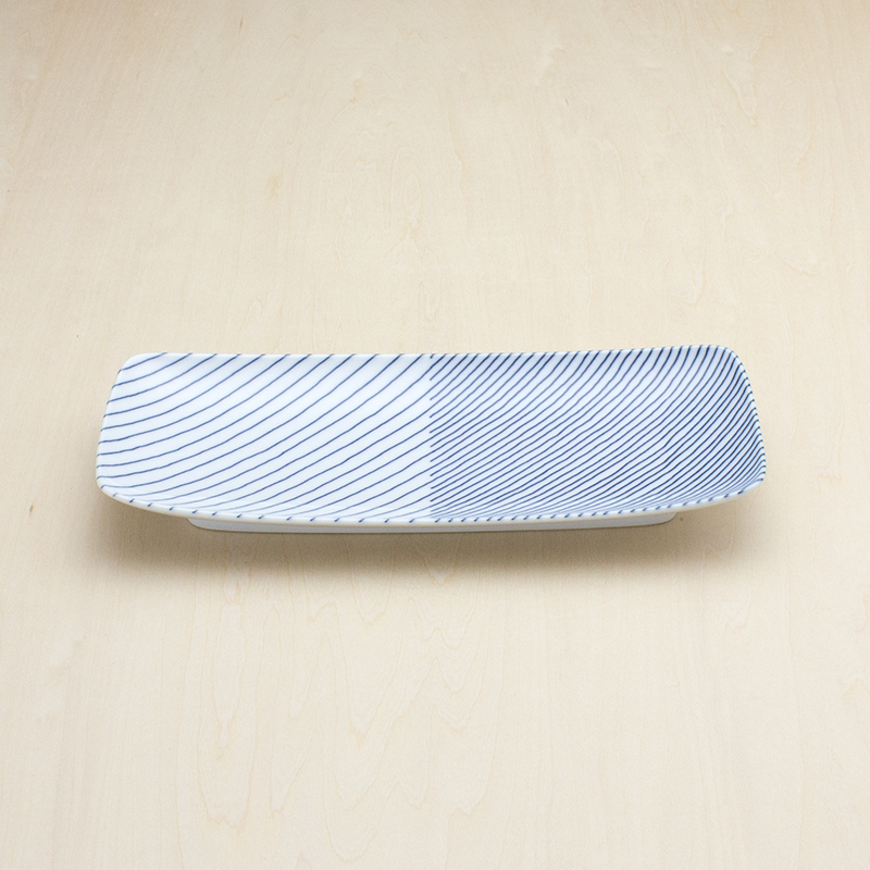 重ね縞　長焼皿