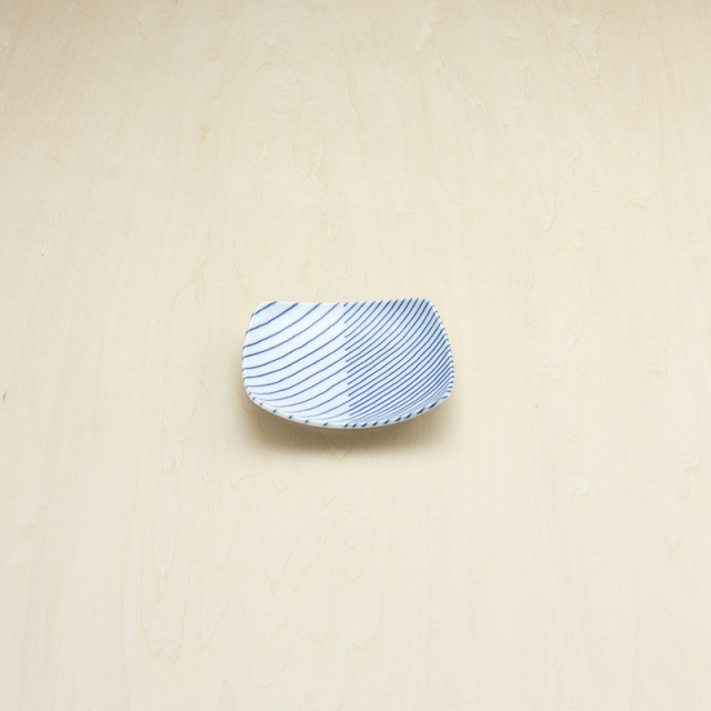 重ね縞　反角小皿