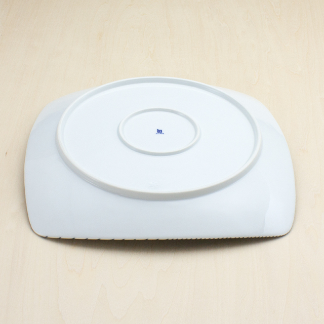 重ね縞　反角盛皿