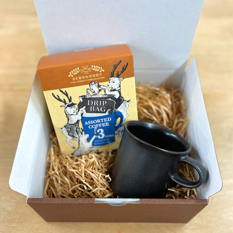 コーヒーギフトセット ドリップコーヒーアソート マグカップ かもしか道具店 奈良藤枝珈琲焙煎所 送料無料
