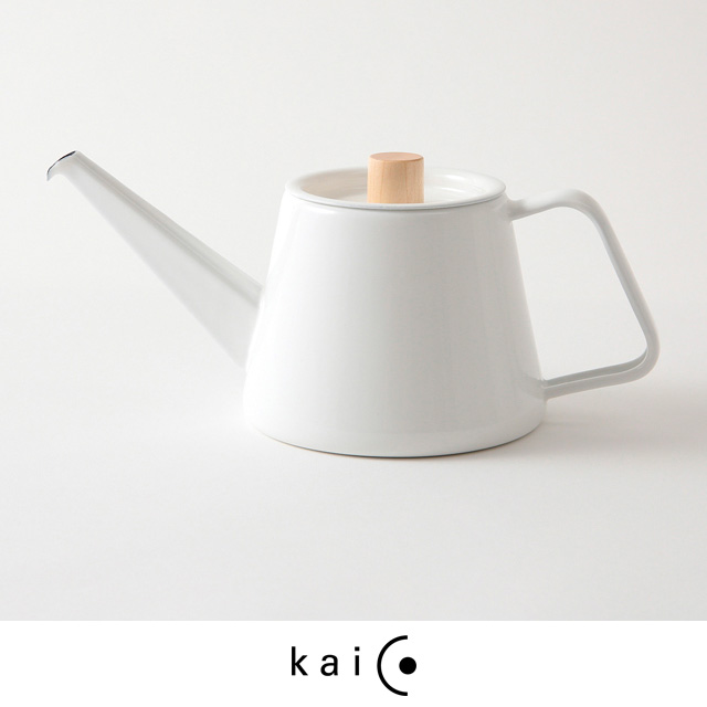 kaico カイコ ドリップケトル 1.3L IH対応 ホーロー 琺瑯 白 ホワイト