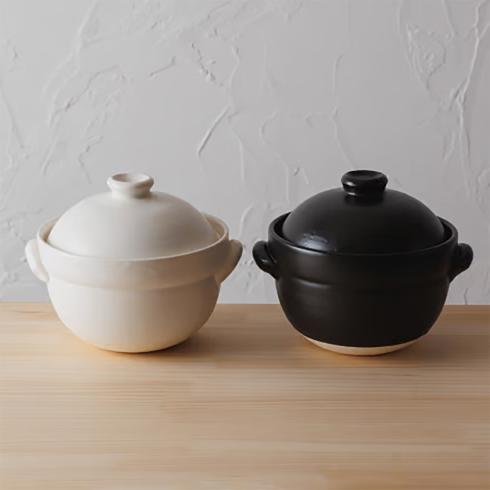 HARIO ご飯釜 陶器 ガラス蓋 萬古焼 日本製 ハリオ