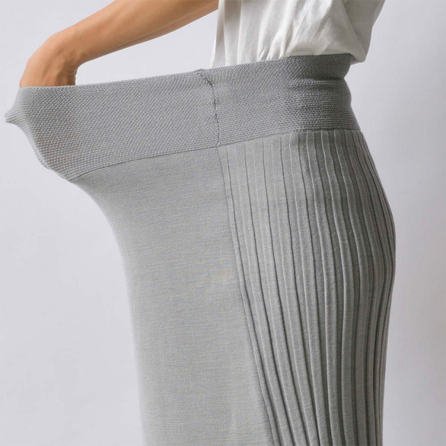 五泉ニット のびるニットスカート ウール混 秋冬 レディース