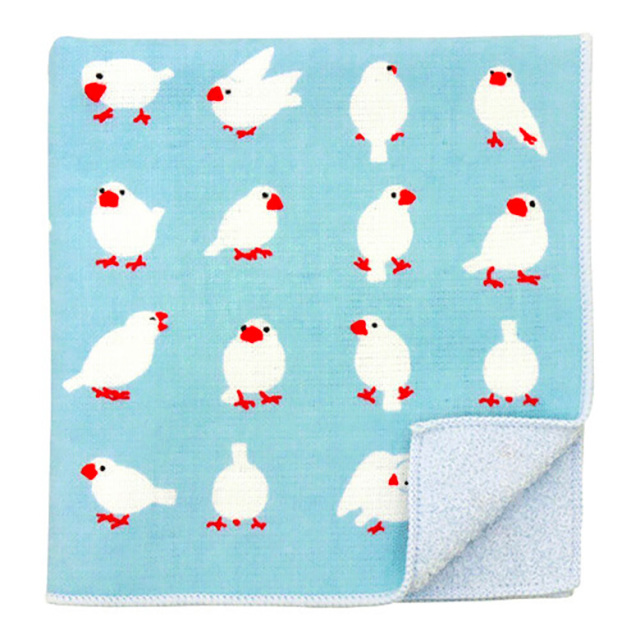 和ハンドタオル ハンカチ ガーゼ うさぎ ねこ 犬 パンダ 文鳥