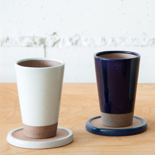 かもしか道具店 コースター 陶器 黒／白／藍 食洗機OK 日本製