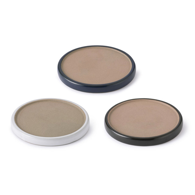 かもしか道具店 コースター　陶器　黒／白／藍  食洗機OK 日本製